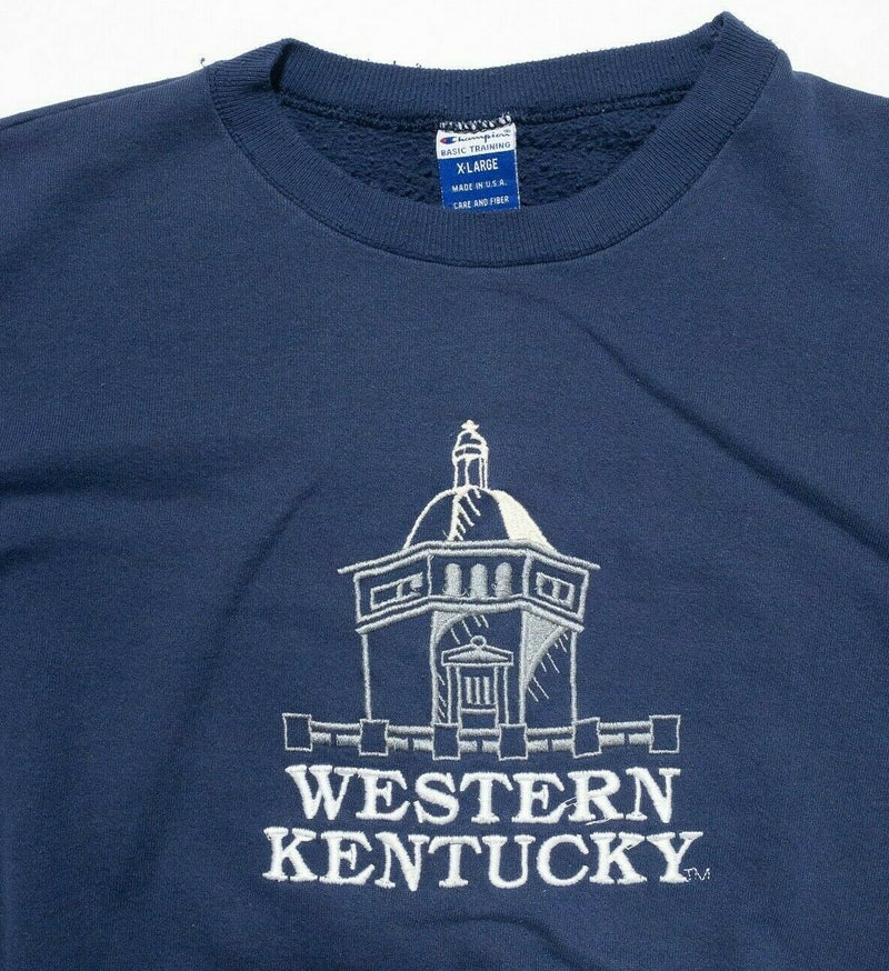 Western Kentucky Hilltoppers Men XL Champion Basic Training Blue USA Sweatshirt
