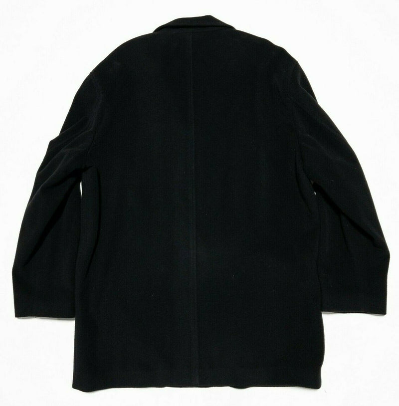 Ermenegildo Zegna Cashmere Corduroy Collar Italy Solid Black Coat Men's Large/52