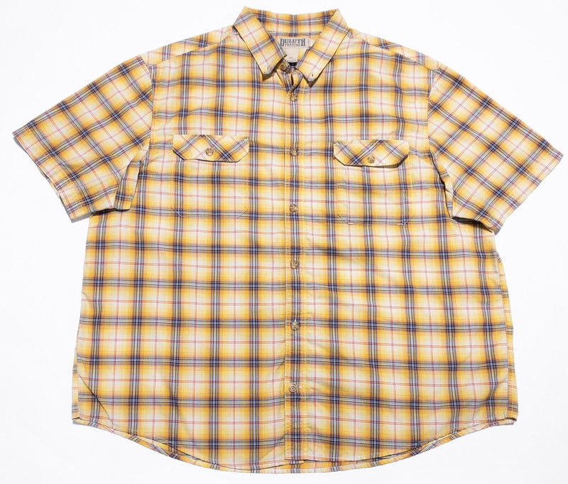 Duluth Trading Shirt Men's 3XL Standard Fit Polyester Wicking Yellow Plaid