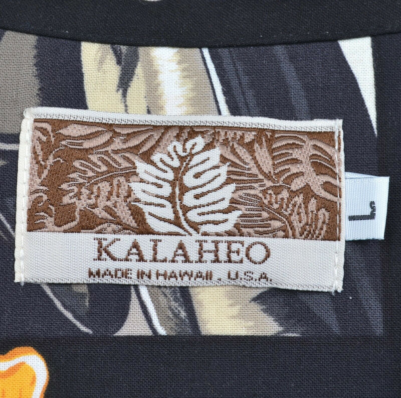 Vtg Kalaheo Men's Sz Large Bomber WWII Military Floral Hawaiian USA Shirt