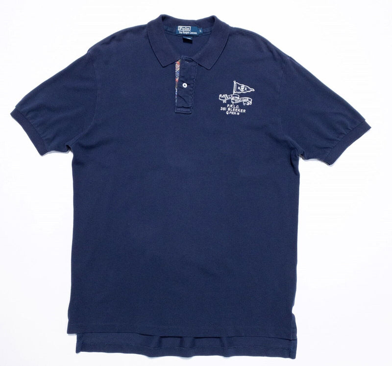 Polo Ralph Lauren Polo Shirt Large Men's PRLC Yacht Club Flag Nautical Navy Blue