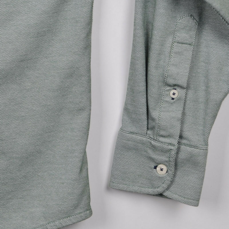 UNTUCKit Men’s Large Green CoolMax Polyester Cotton Blend Button-Front Shirt