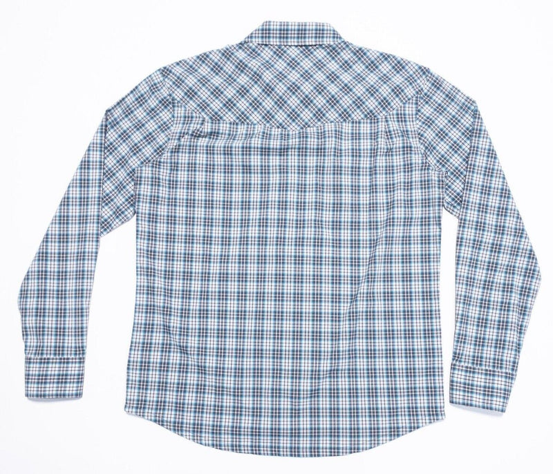 Stio Pearl Snap Shirt Medium Men's Nylon Wicking Gray Plaid Western Rockabilly