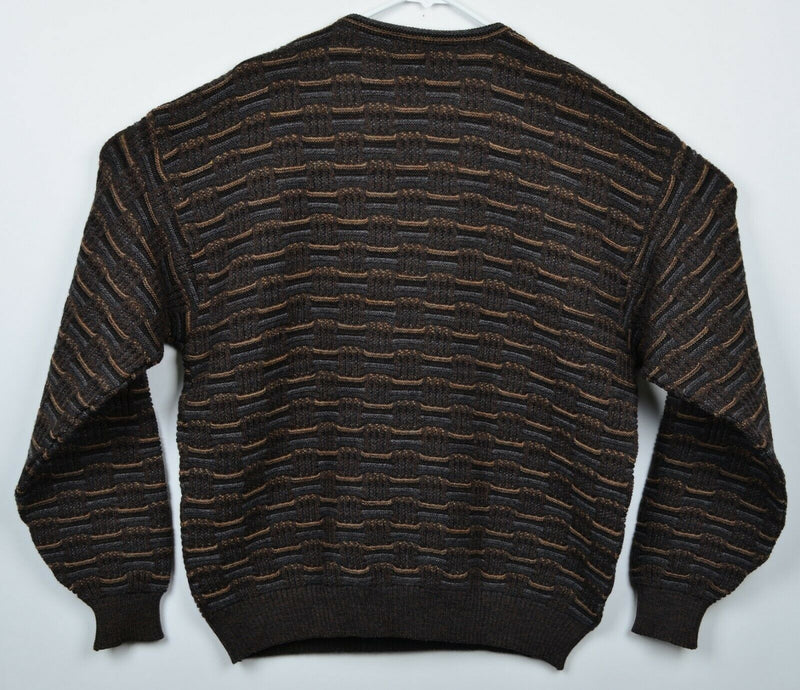 Vtg Tricots St Raphael Men's Large 100% Merino Wool Geometric Pullover Sweater