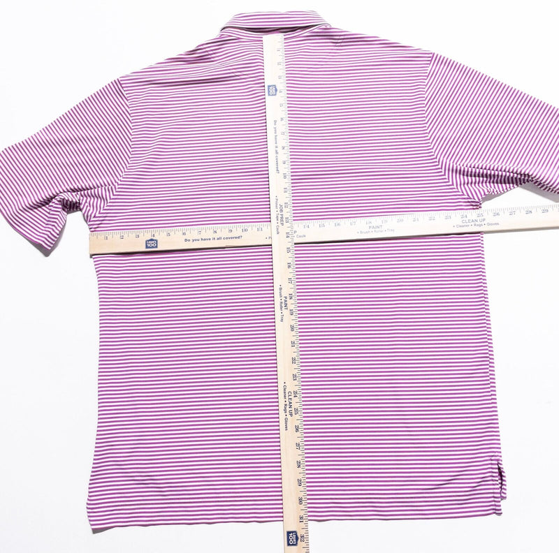 FootJoy Golf Shirt Men's XL Purple White Striped Wicking Performance Polo