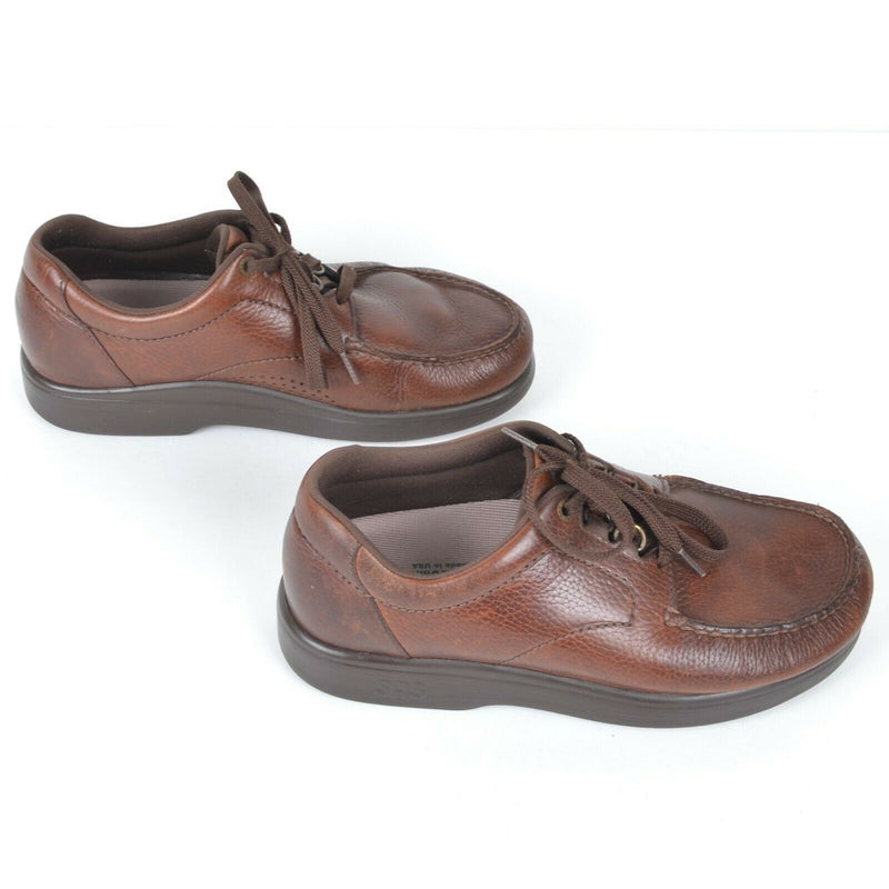 SAS Tripad Comfort Men's 8.5WW Soft Step Brown Orthopedic Lace-Up Walking Shoes