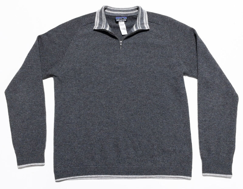 Patagonia Cashmere Sweater Men's Medium 1/4 Zip Gray Pullover Knit 50926