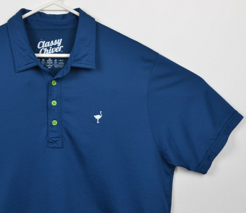 The Chive Men's XL Classy Chiver Blue Logo Pima Cotton Poly Golf Polo Shirt