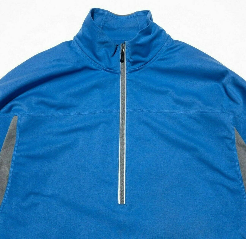 REI Men's Large Half-Zip Long Sleeve Mid Layer Blue Wicking Hiking Outdoor
