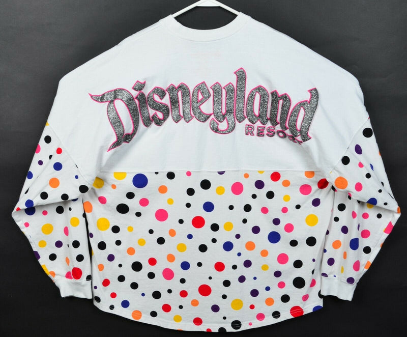 Disney Parks Adult XL Disneyland Spirit Jersey Colorful Polka Dot Glitter Shirt