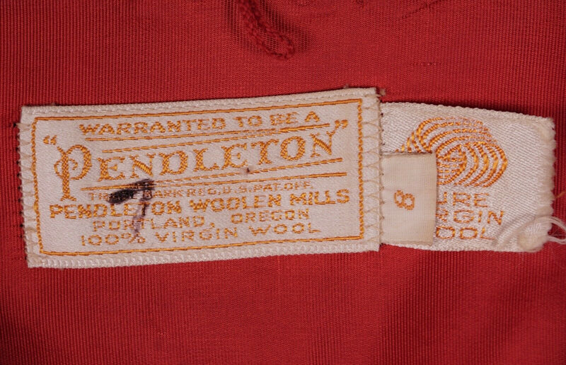 Vintage 70s Pendleton Women's 8 Red Tartan Plaid Wool Long Sleeve Shirt Dress