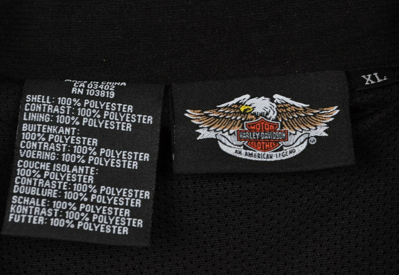 Harley-Davidson Men’s XL Logo Shield Black Gray Full Zip Mesh Lined Fleece Vest