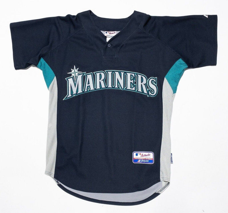 Seattle Mariners Jersey Medium Men's Majestic CoolBase MLB Baseball Navy Blue