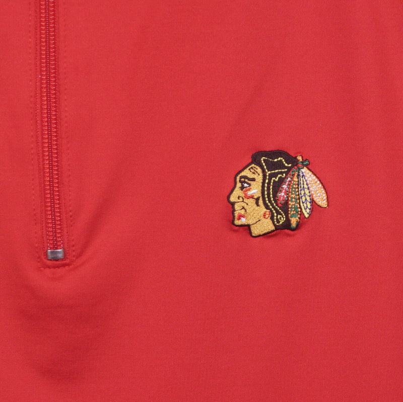 FootJoy Men's Large Chicago Blackhawks NHL 1/4 Zip Red Nylon FJ Golf Vest