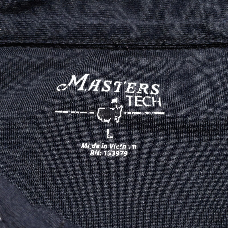 Masters Golf Shirt Men's Large Tech Polo Wicking Stretch Black Striped Augusta