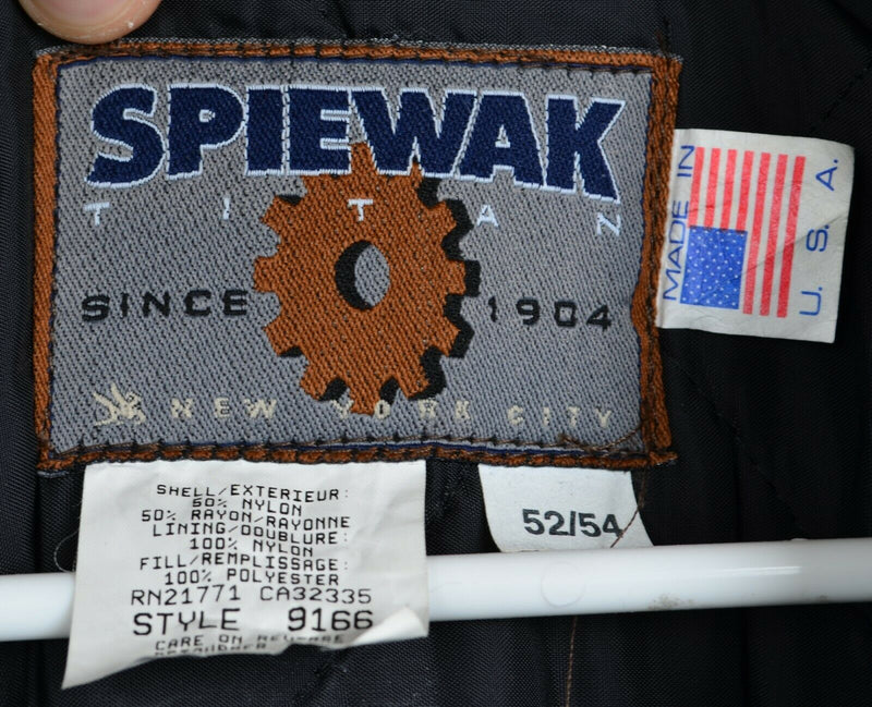 Spiewak Titan Men's Sz 52/54 Quilted Lined Dark Navy Blue Full Zip Work Jacket