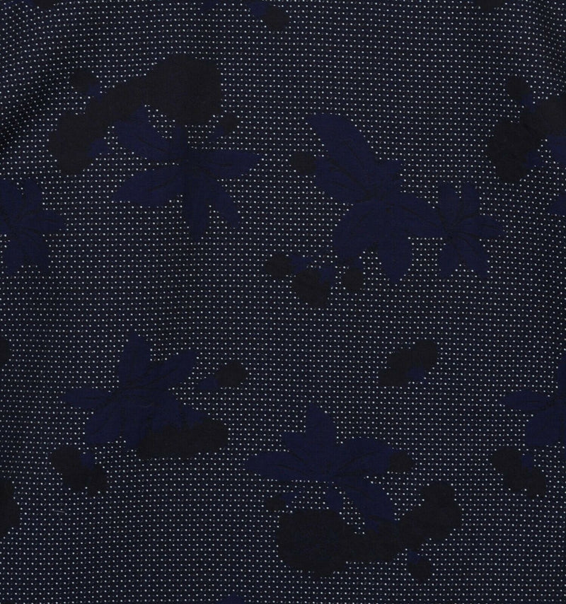 Visconti Uomo Men's XL Flip Cuff Floral Polka Dot Navy Blue Black Designer Shirt