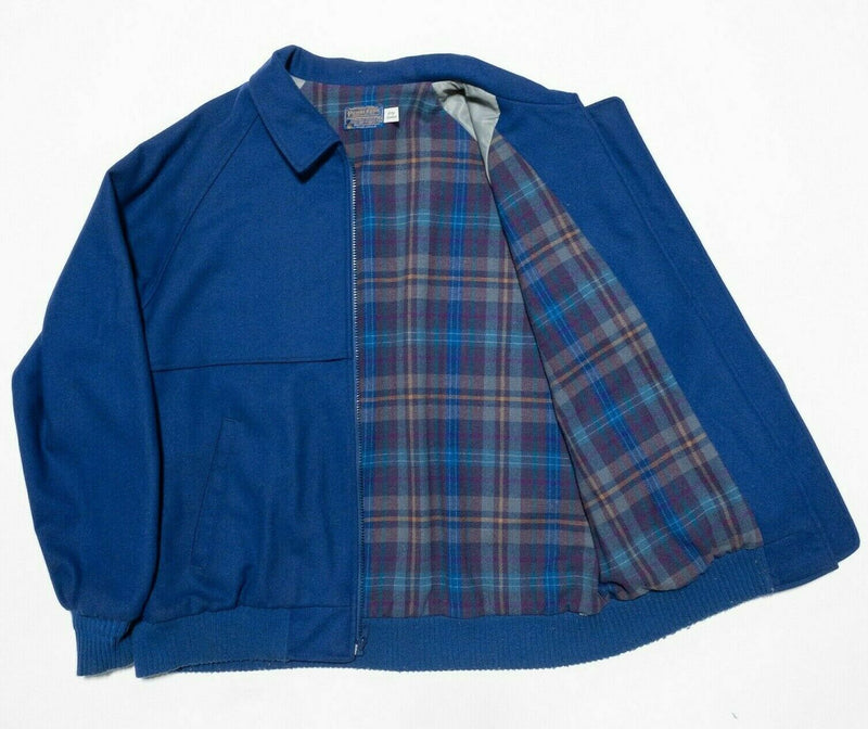 Pendleton Men's Large Wool Flannel Lined Full Zip Vintage 80s Bomber Jacket