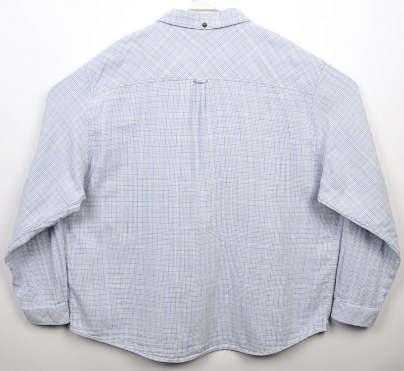 Carbon 2 Cobalt Men's 2XL Flannel Blue Gray Plaid Button-Front Flannel Shirt