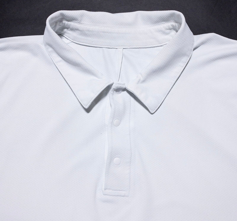 Lululemon Polo Shirt Men's Fits XL Snap Collar Solid White Athleisure Wicking