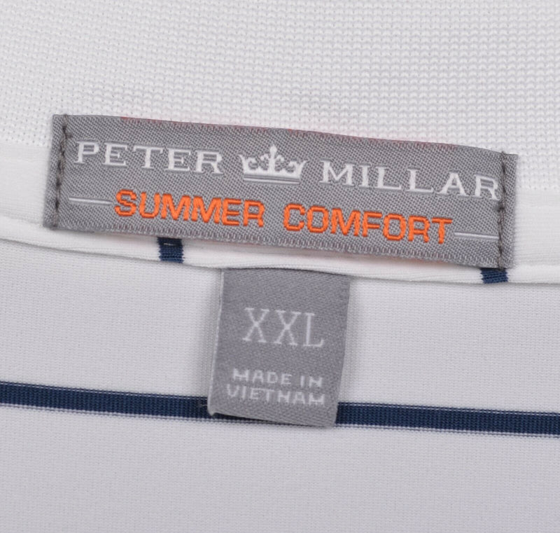Peter Millar Men's 2XL Summer Comfort White Stripe Golf Shirt BMW Championship