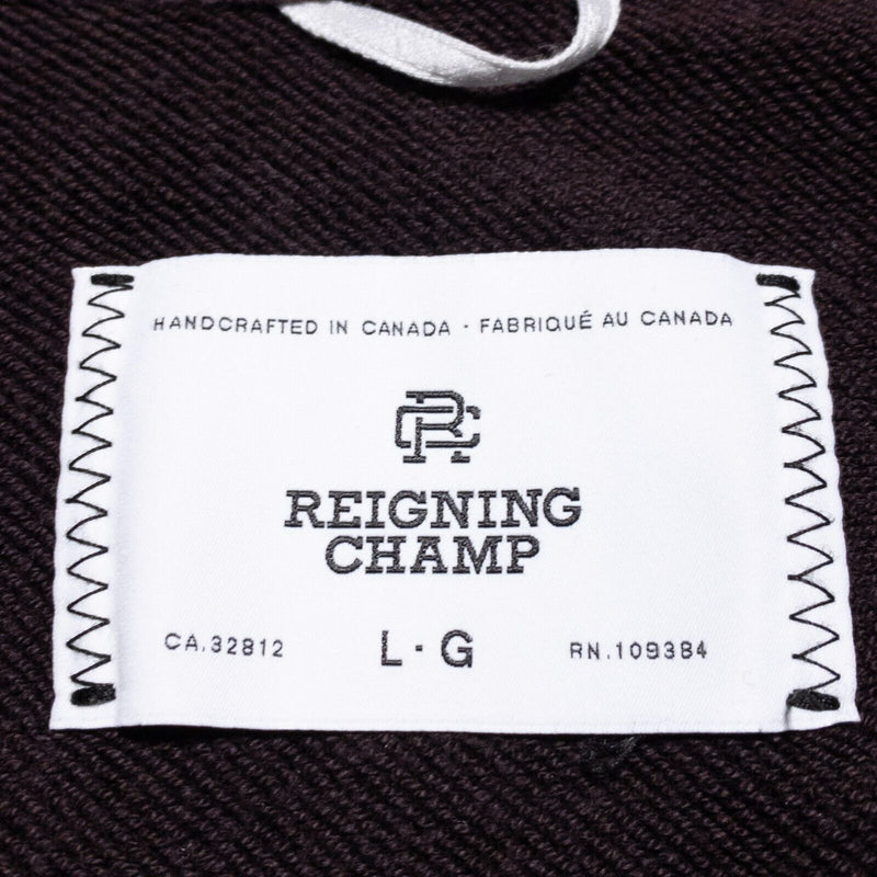 Reigning Champ Hoodie Men's Large Full Zip Sweatshirt Maroon Red/Purple Canada