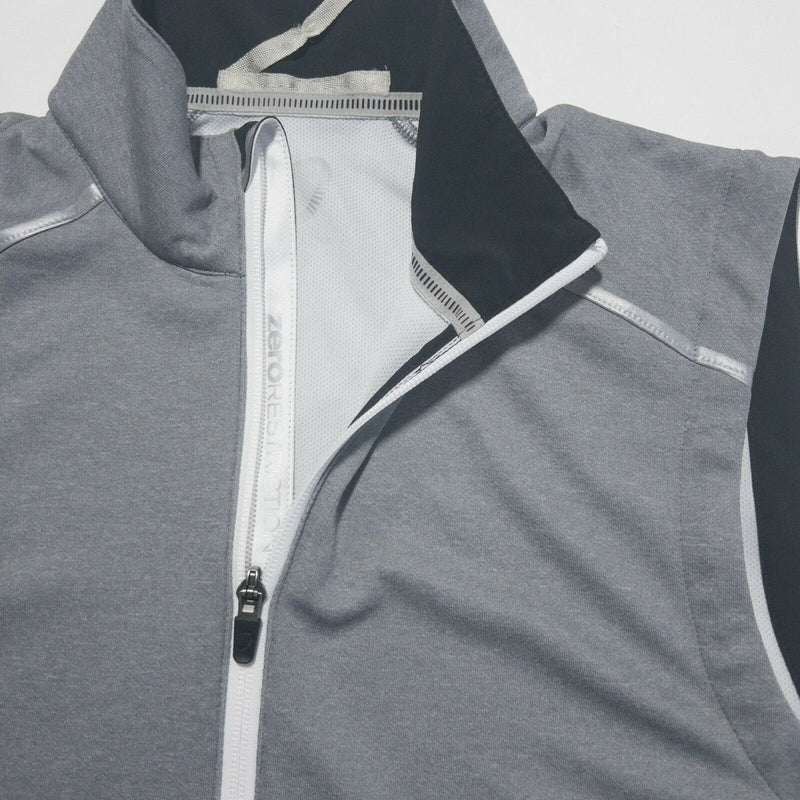 Zero Restriction Men's Medium Heather Gray 1/4 Zip Wicking Tour Series Golf Vest