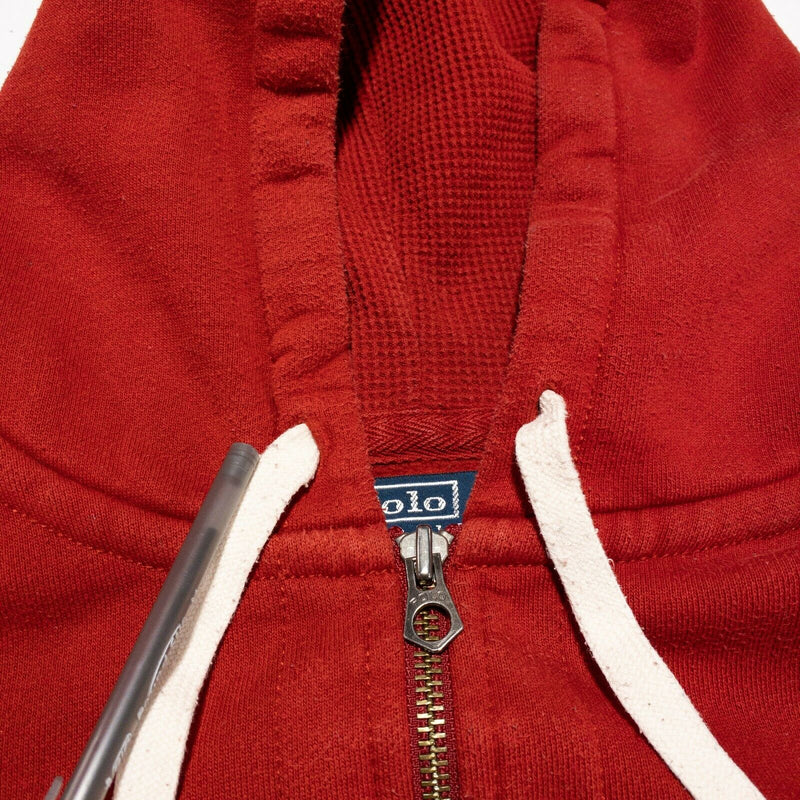 Polo Ralph Lauren Men's 5XB (5XL Big) Full Zip Solid Red Pony Hooded Sweatshirt