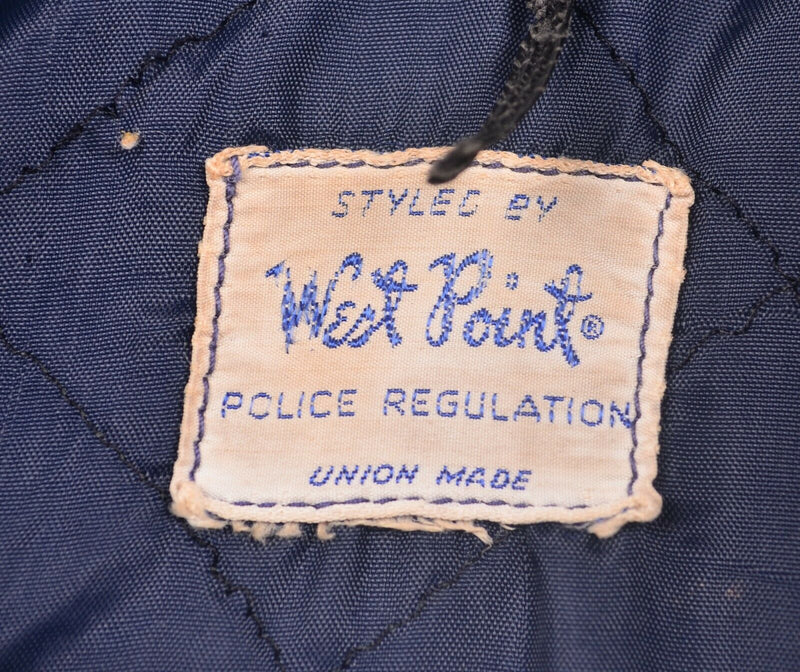 Vtg 60s West Point Mens Sz Medium Police Uniform Navy Blue Faux Fur Union Jacket