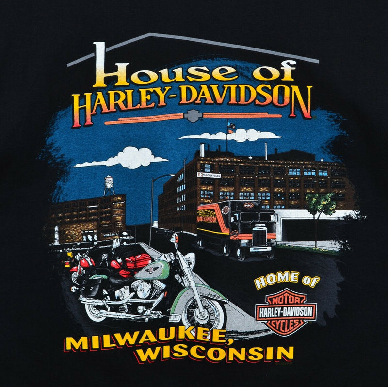 Vintage 90s Harley-Davidson Men's Sz 2XL Proud & Fearless Wolf Eagle T-Shirt