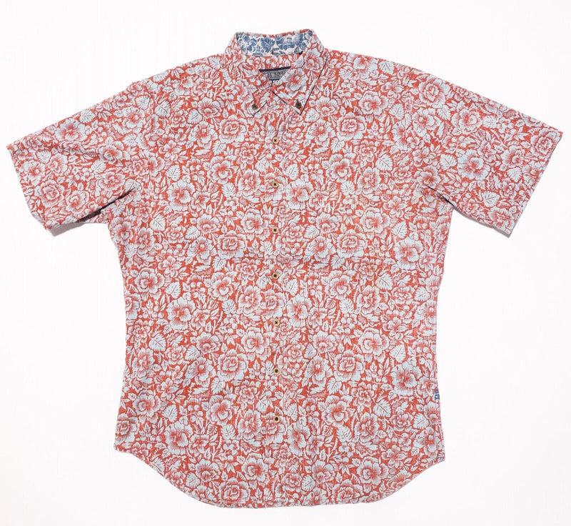Reyn Spooner Hawaiian Shirt Medium Men's Floral Print Red Aloha Button-Down
