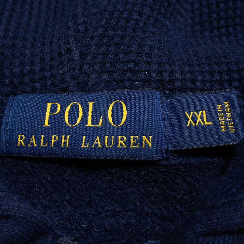Polo Ralph Lauren Hoodie Men's 2XL Full Zip Sweatshirt Heavy Navy Blue Preppy
