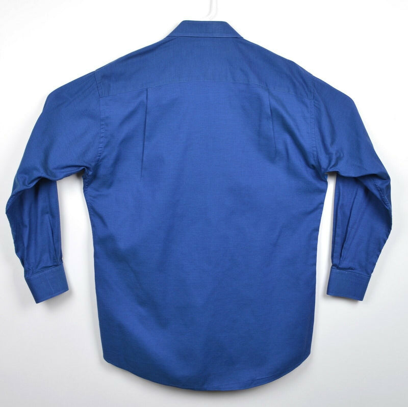 Ermenegildo Zegna Men's Sz Small (39/15.5) Blue Spread Collar Long Sleeve Shirt