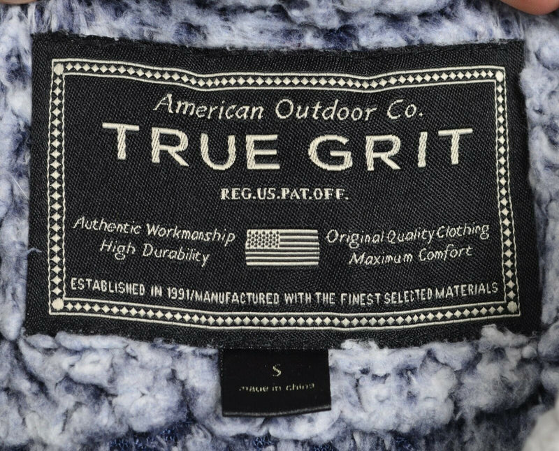 True Grit Men's Small Sherpa Frosty Tipped 1/4 Zip Pullover Fleece Sweater