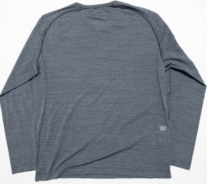 Mack Weldon T-Shirt Men's XL Gray Wicking Stretch Fitness Crewneck Long Sleeve