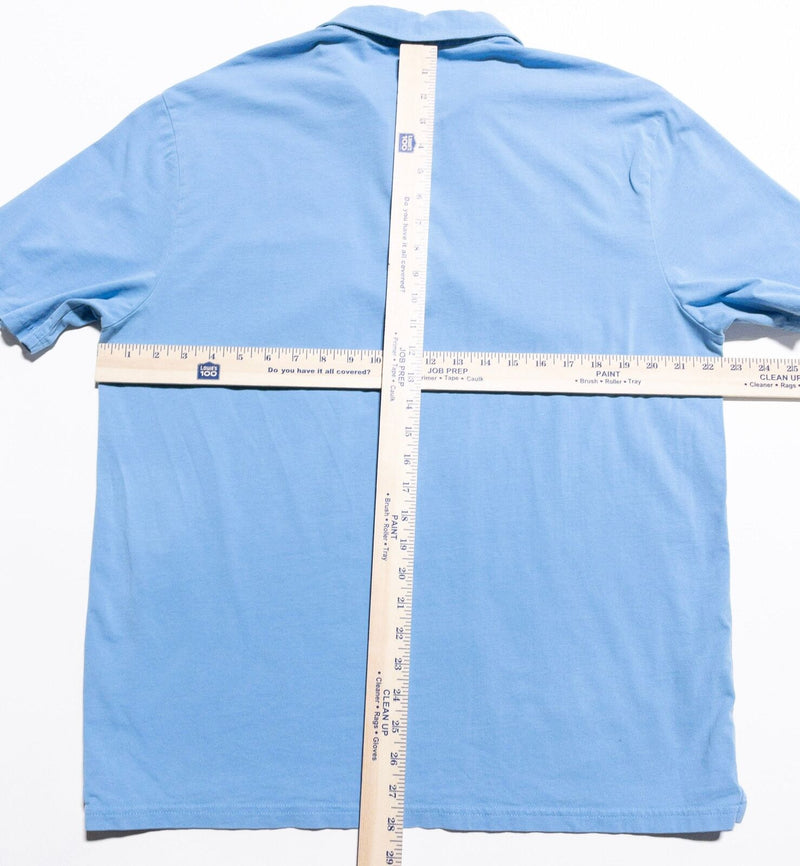 johnnie-O Hanging Out Polo Shirt Men's Large Solid Light Blue Pocket Surfer Logo