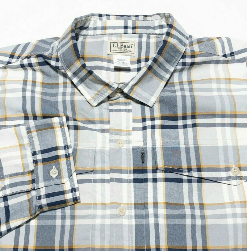 L.L. Bean SunSmart Cool Weave Shirt Long-Sleeve Plaid Fishing Travel Men's XL