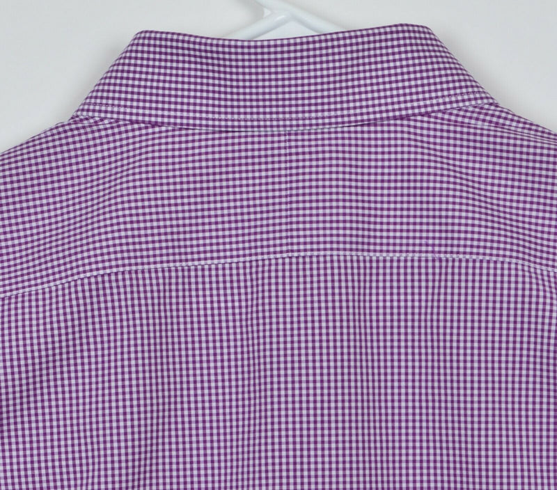 Polo Ralph Lauren Men's 18 36/37 Easy Care Purple Gingham Check Dress Shirt