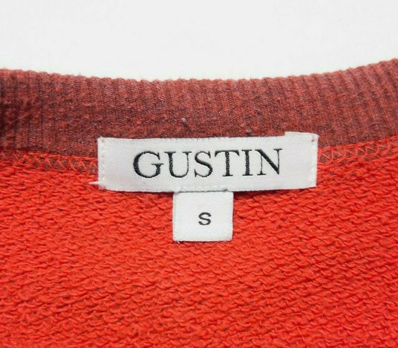 Gustin Men's Small Solid Orange/Red Crew Neck Pullover Fleece Sweatshirt