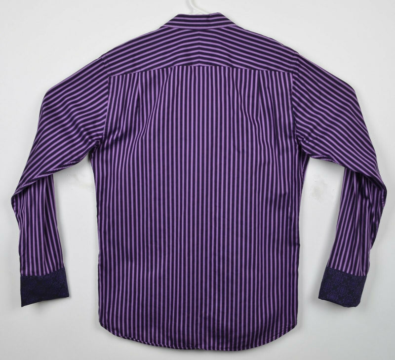 Ted Baker London Archive Men's 15.5 French Cuff Purple Striped Dress Shirt