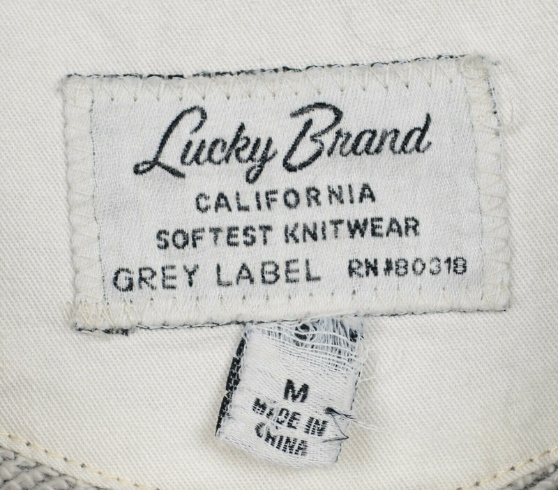 Lucky Brand Grey Label Men's Medium Heather Gray Shawl Collar Cardigan Sweater