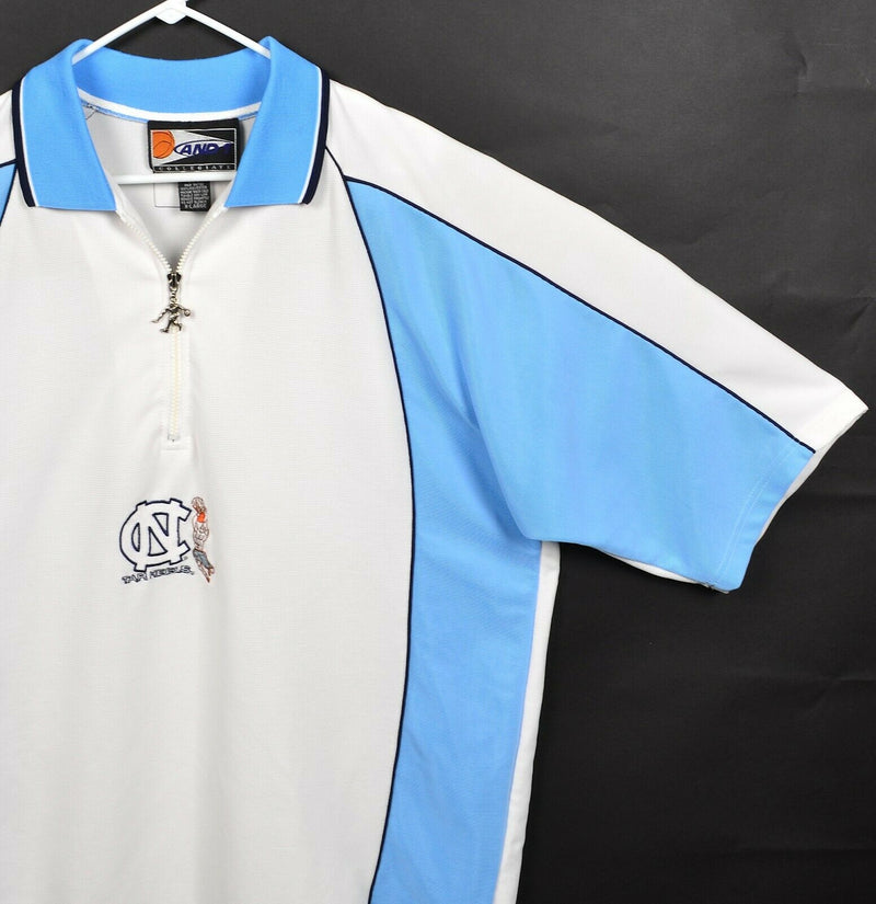 North Carolina Tar Hells Men's XL And1 Collegiate UNC 90s 1/4 Zip Warm-Up Shirt