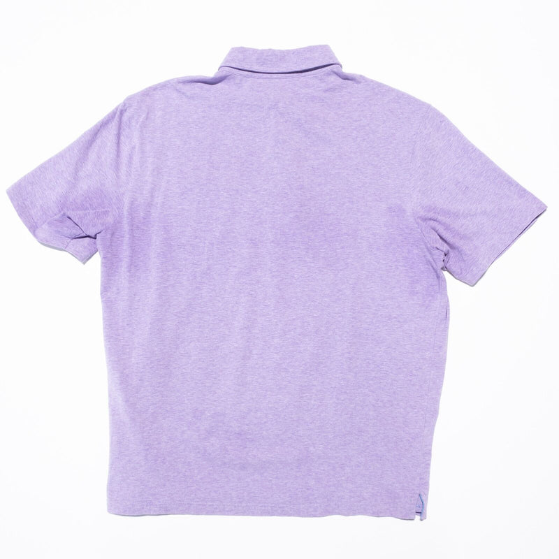 johnnie-O Hangin' Out Polo Shirt Men's Medium Purple Pocket Surfer Logo Preppy