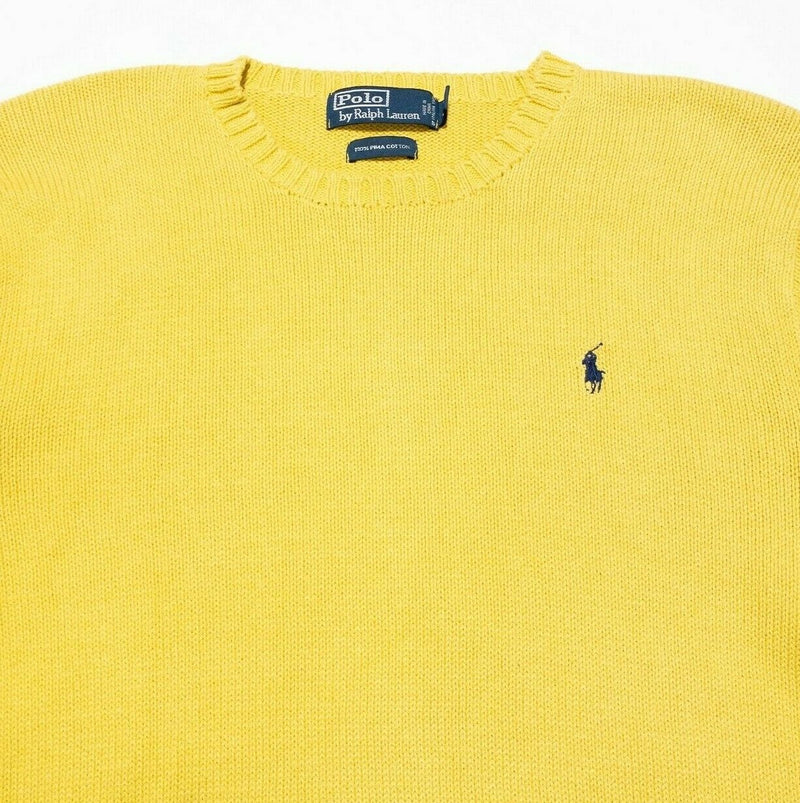 Polo Ralph Lauren Crewneck Knit Sweater Solid Yellow Pullover Men's 2XL