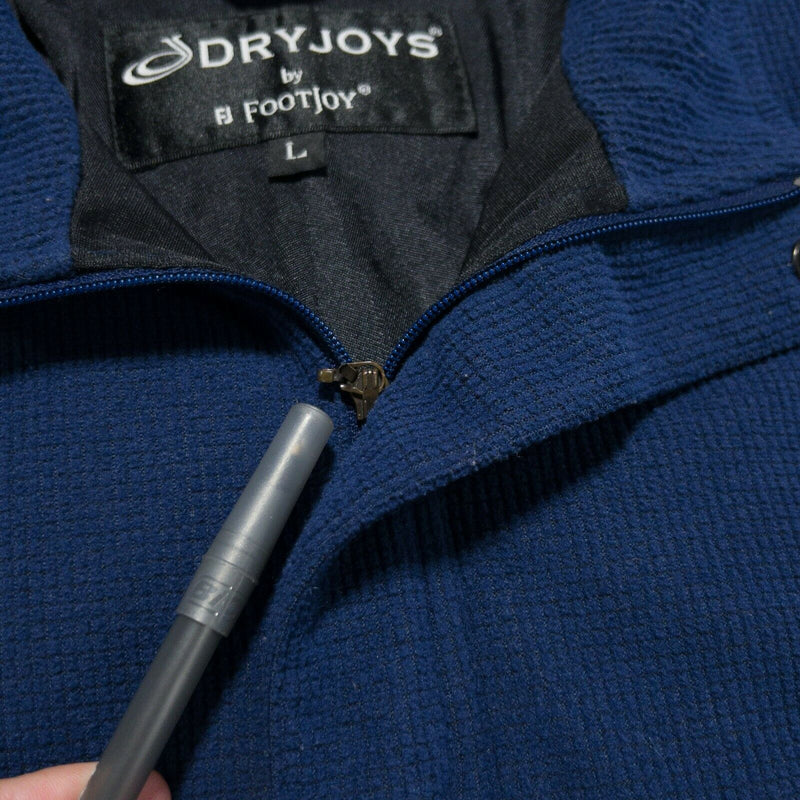FootJoy DryJoys Men's Large Solid Navy Blue 1/4 Zip Golf Fleece Lined Jacket