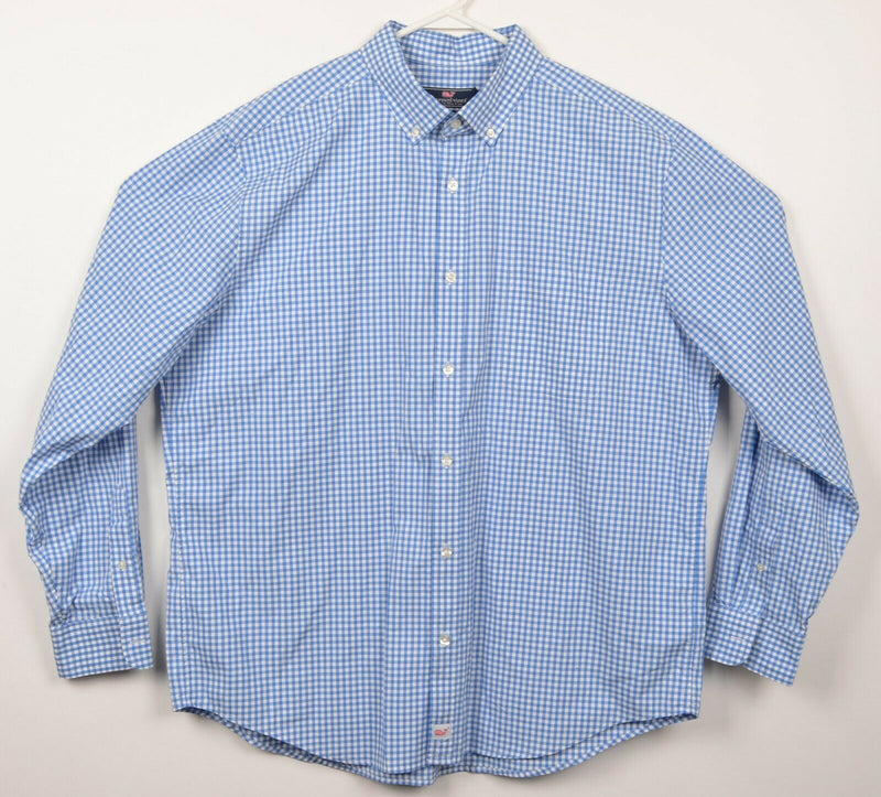 Vineyard Vines Men's XL Classic Fit Murray Blue Gingham Check Button-Down Shirt