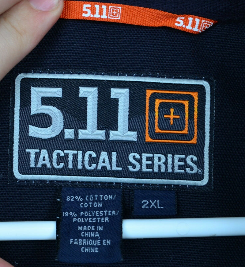 5.11 Tactical Men's 2XL Half-Zip Navy Blue Conceal Carry Elbow Pads Sweatshirt