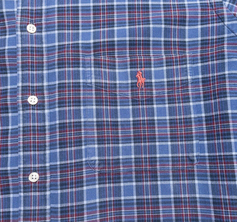 Polo Ralph Lauren Shirt Men's LT Large Tall Classic Long Sleeve Blue Red Plaid