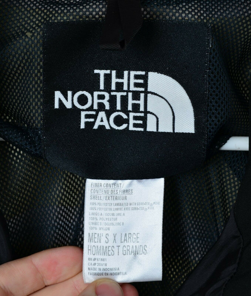 Vintage 90s The North Face Men's XL Gore-Tex Solid Black Hooded Shell Jacket