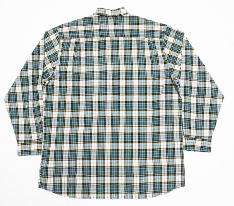 Carhartt Shirt XL Men's Long Sleeve Lightweight Teal Blue Plaid S54